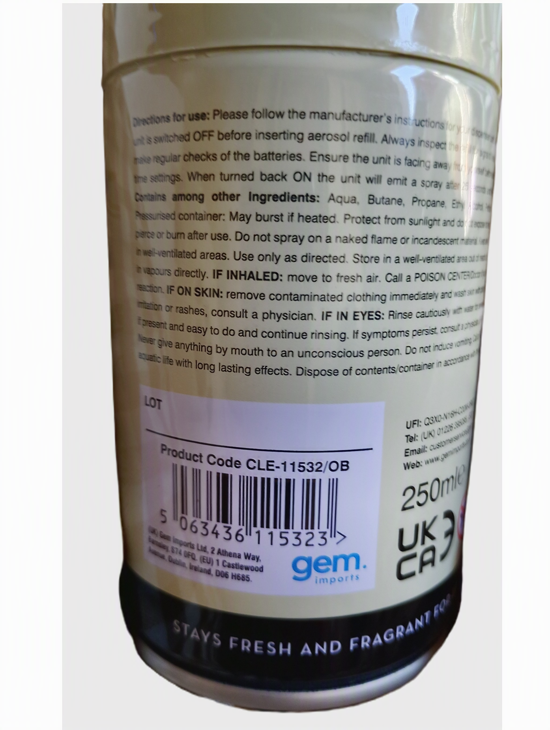 Automatic Air Freshener - Lemon & Orange 250ml