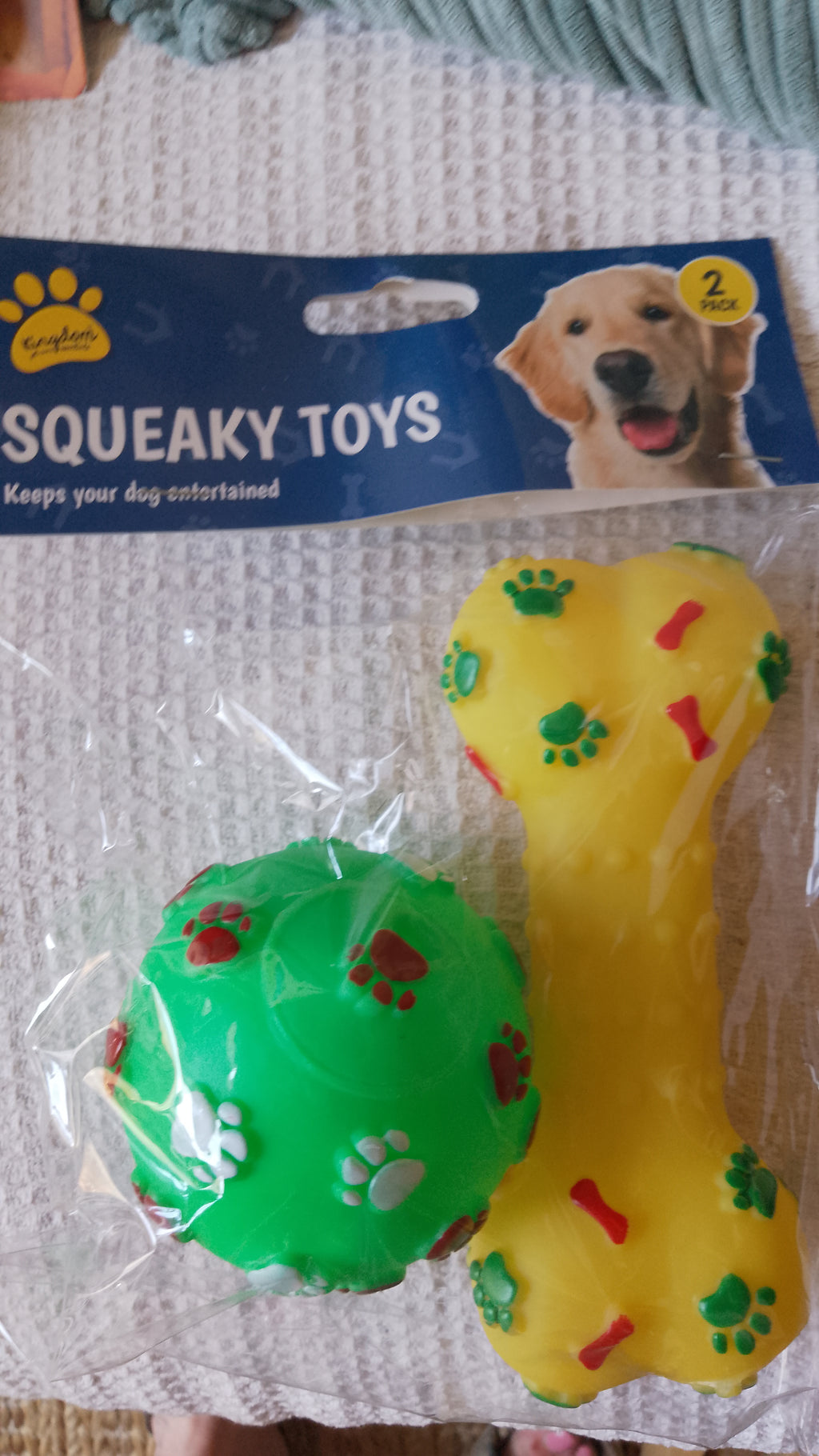 Dog Bone & Ball Squeaky Toy