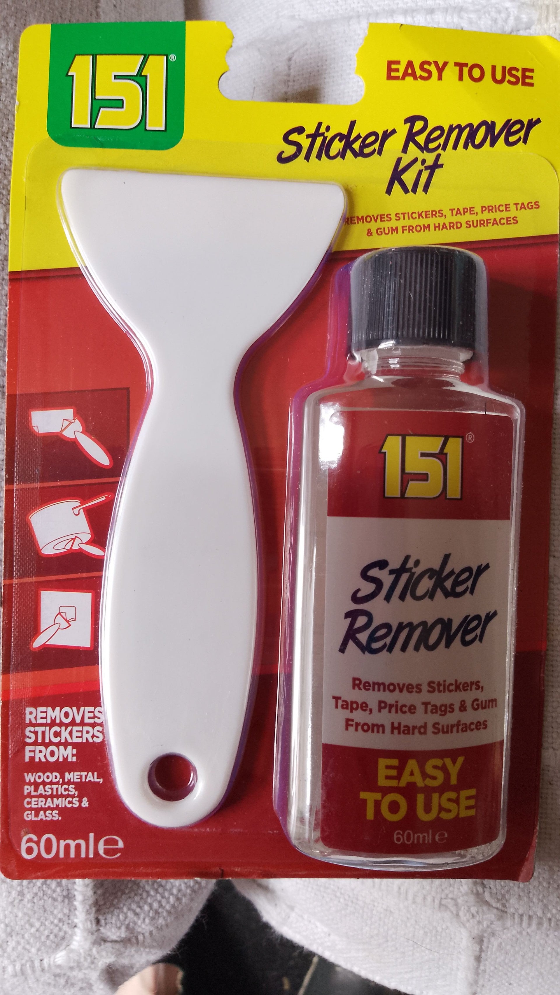 Sticker Remover Kit 60ml for most Surfaces
