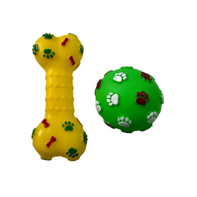 Dog Bone & Ball Squeaky Toy
