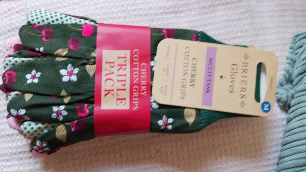 Triple Pack Garden Gloves - Cherry Cotton