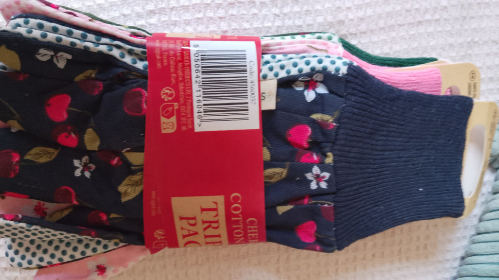 Triple Pack Garden Gloves - Cherry Cotton