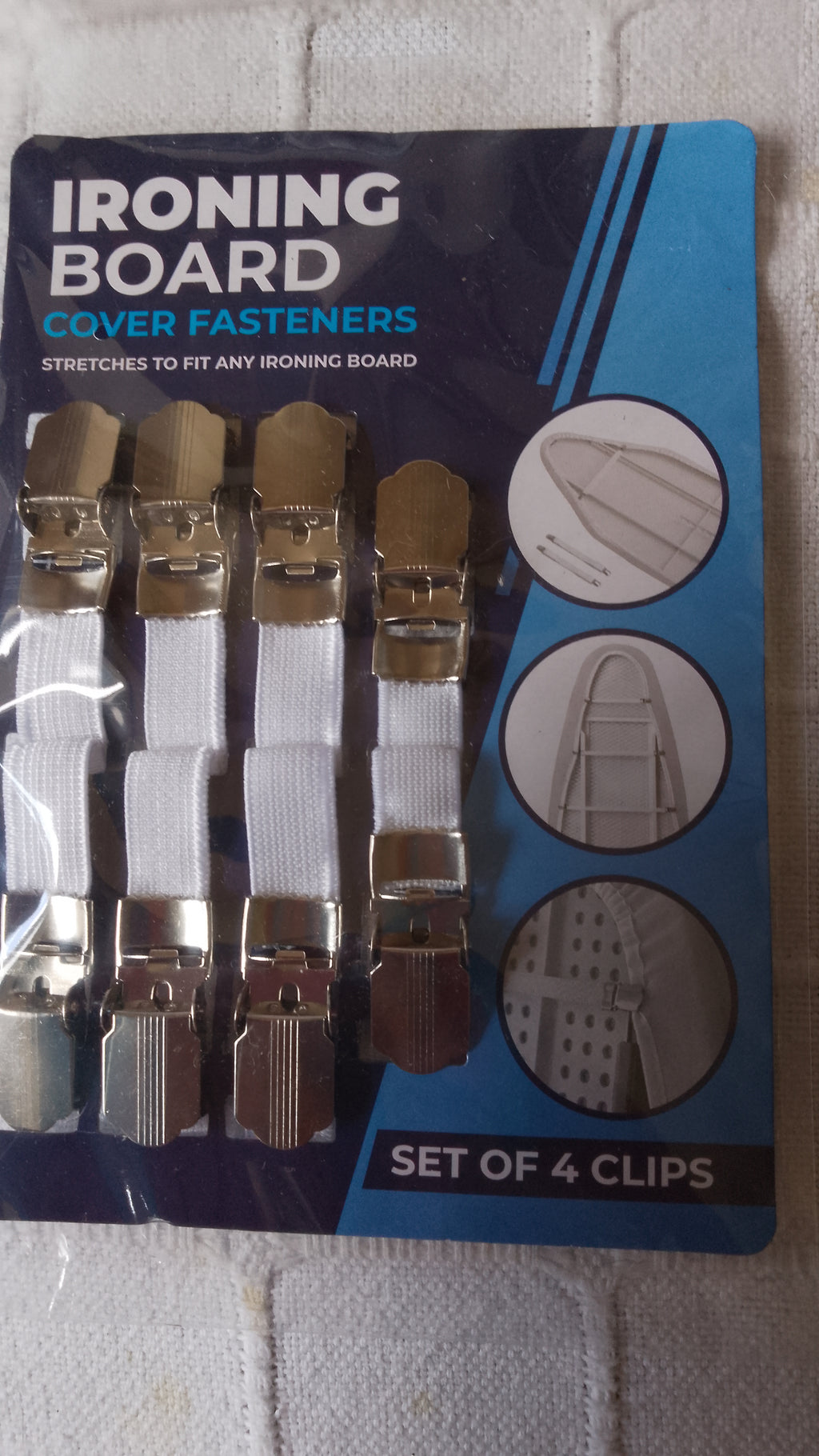 Ironing Board Cover Fasteners Pk of 4  including bed sheets