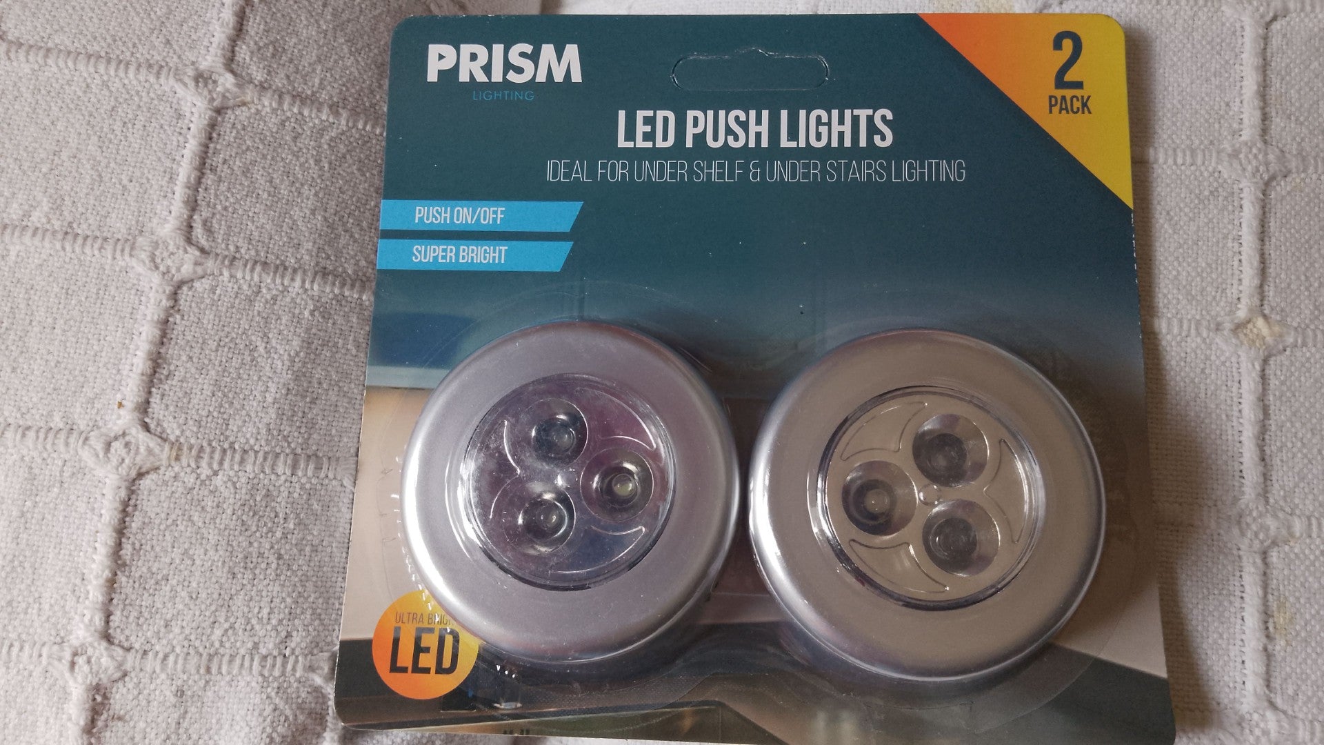 LED Push Lights Pk of 2 - Requires AAA Batteries