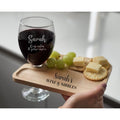 Personalised Wine & Nibbles Board made from Wood L21 x W16