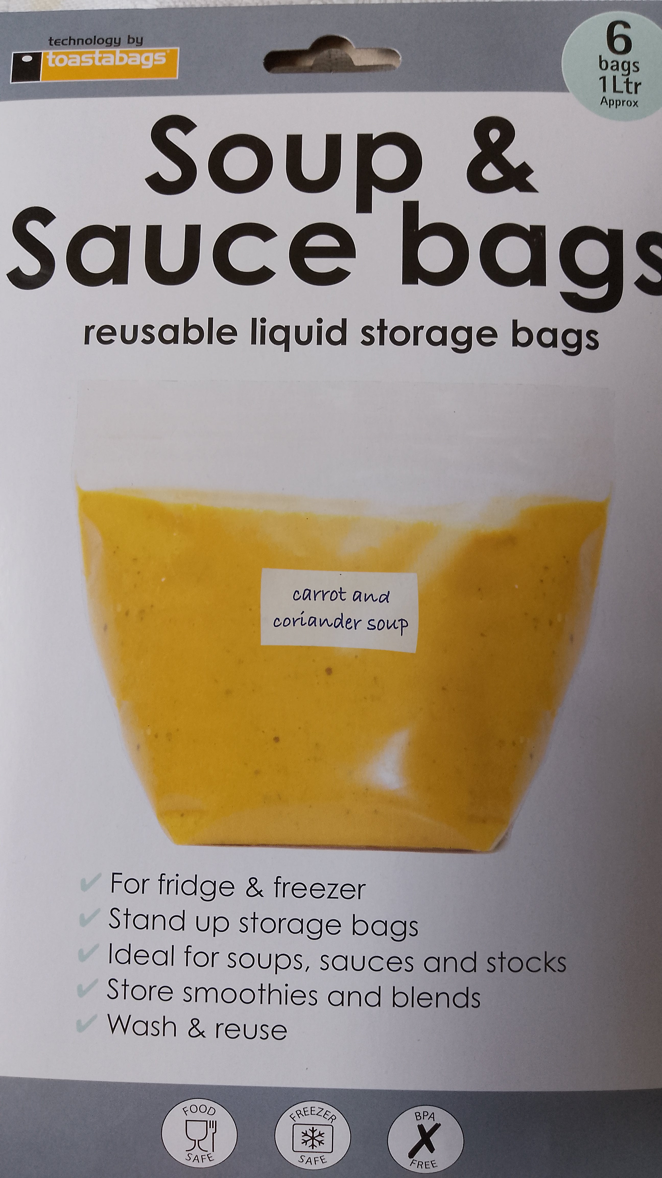 Soup & Sauce bags 6 pk H24 x W13 x D1.5cm