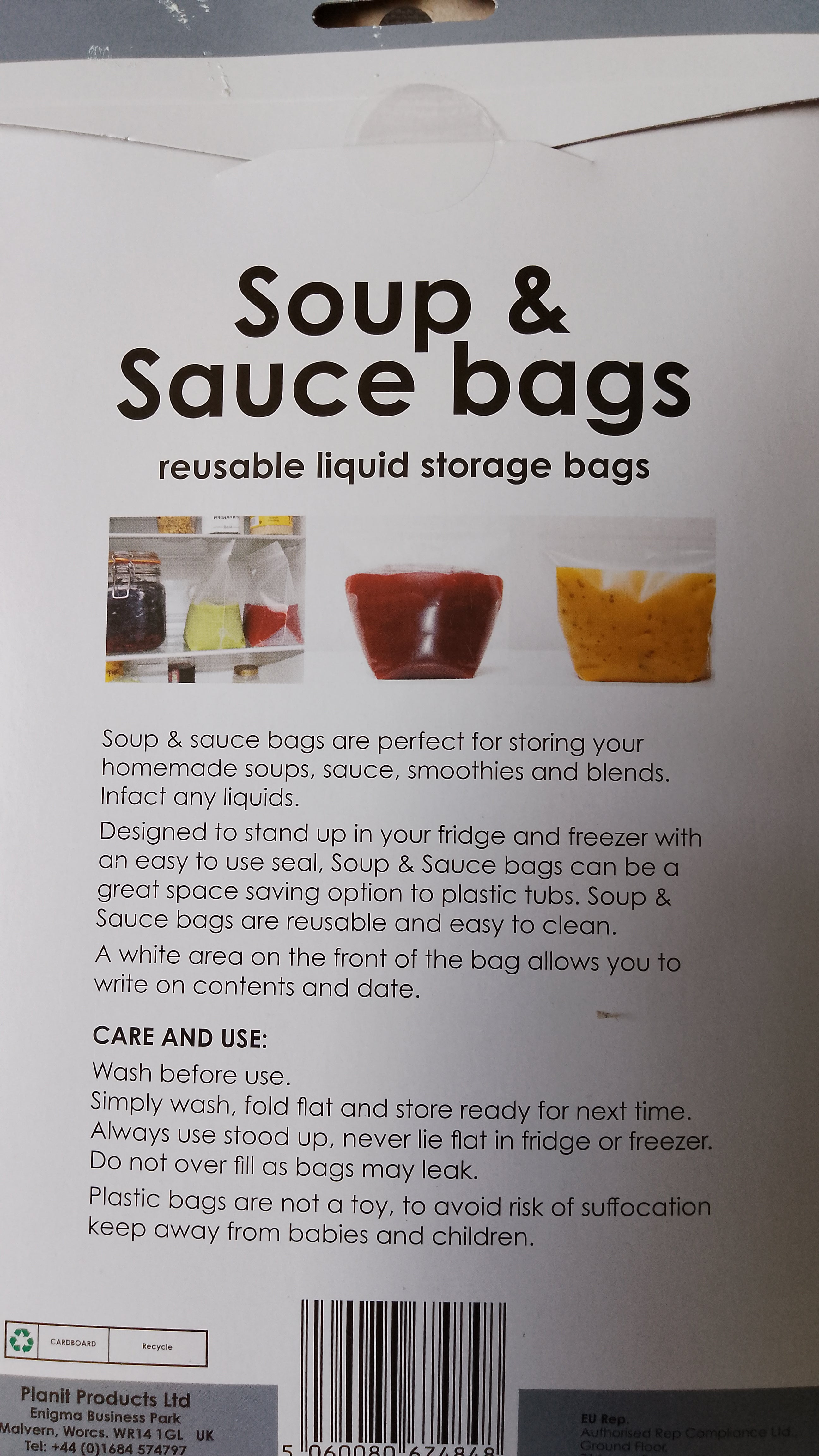 Soup & Sauce bags 6 pk H24 x W13 x D1.5cm
