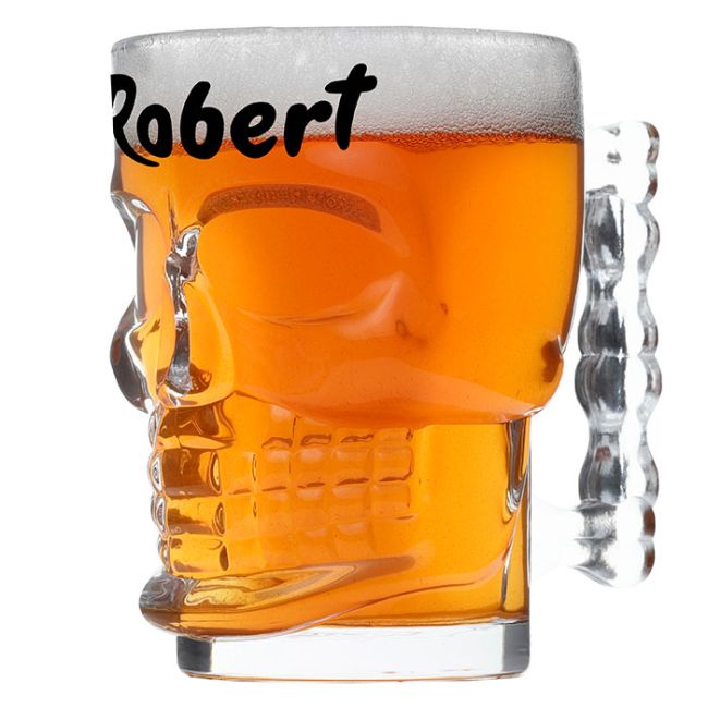 Skulls & Roses Tankard with Straw Personalised