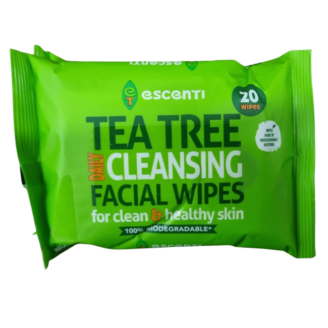 Cleansing Face Wipes - Tea Tree 20 Wipes Pk of 2 Special Offer