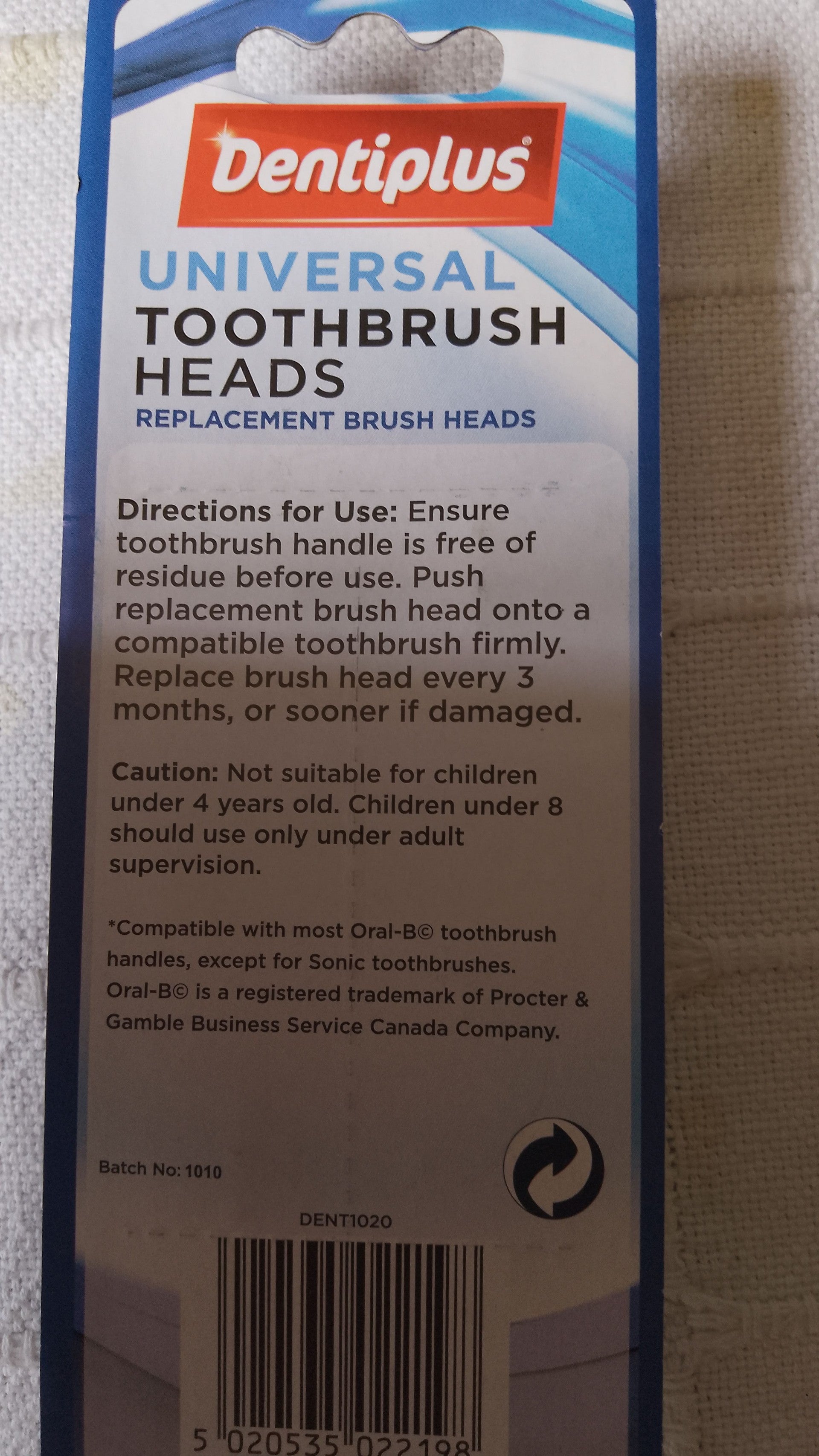 Universal Toothbrush Heads Pack of 2 for Oral-B
